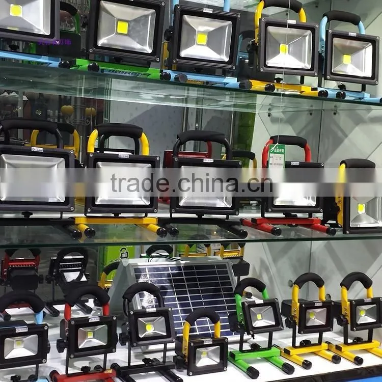 990lm cordless portable 10w rechargeable led flood light with adapter