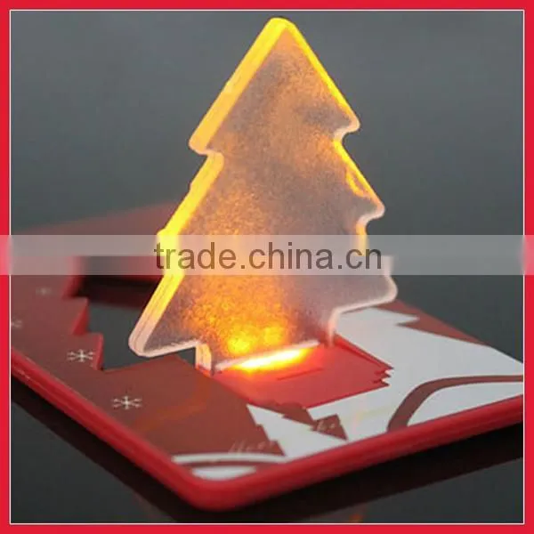 New Arrived Portable Pocket Christmas Tree LED Card Light Lamp