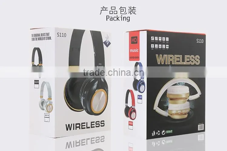 NEW SNHALSAR S110 big daddy bass bluetooth headphone, wireless headset with mic