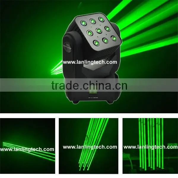 Green Matrix laser beam moving head light