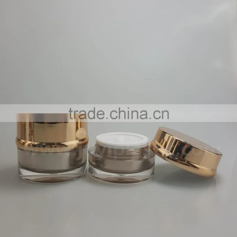 round shape cosmetic bottle and jars, acrylic bottle and face cream jars