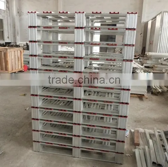 4-way slatted aluminum pallet for storge