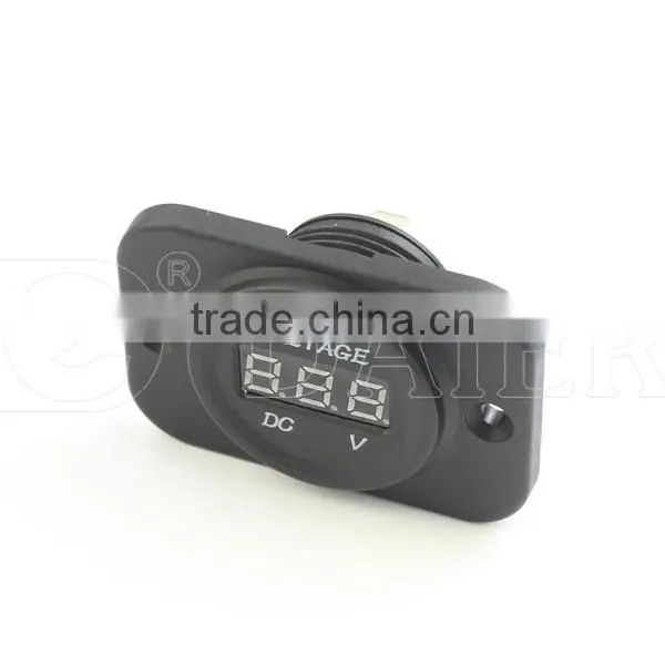 Marine Waterproof 12V-24V Car Cigarette Lighter Voltmeter Power Outlet Socket