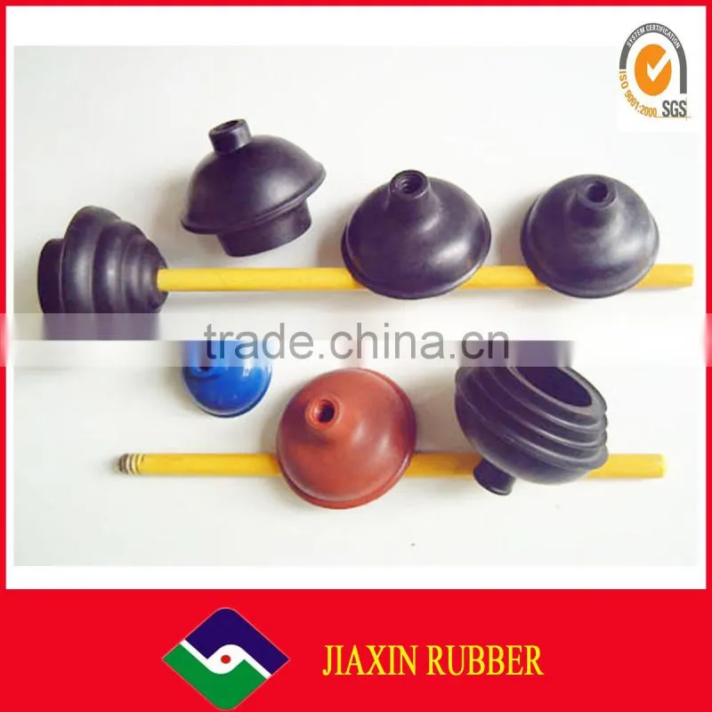 4" colored toilet plunger with 18" wooden handle rubber plunger for toilet
