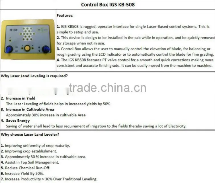 Agriculture Laser Leveler Land system KB-508