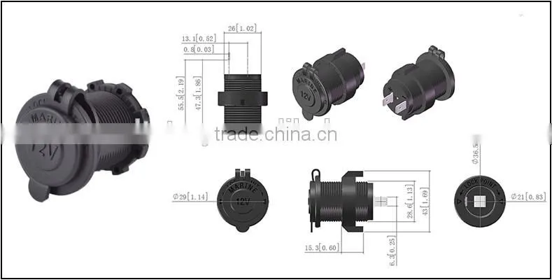 Motorcycle Car Cigarette Lighter Socket Power Plug