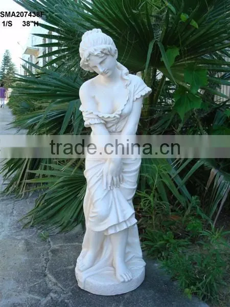 Dancing lady figurine with resin made in white color