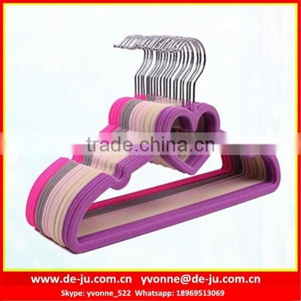 Heart Shape Indoor Flocked Cloth Hanger