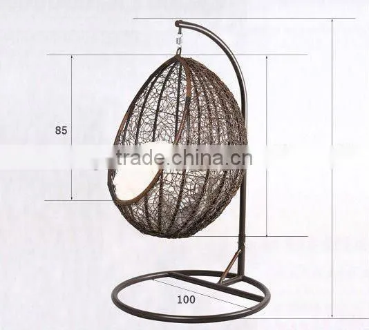 2016 Hot sale adult hanging indoor rattan swing chair