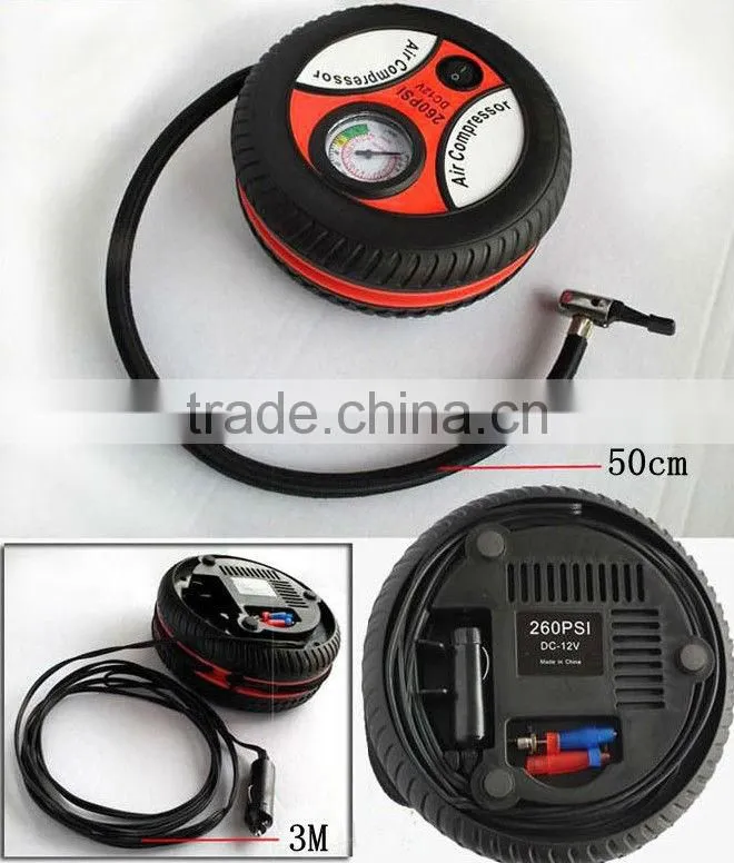 Supply creative automotive portable tyre inflator pump