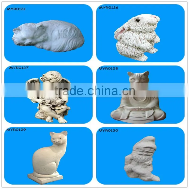 White Cat Garden Concrete Statue for Outdoor Decoration