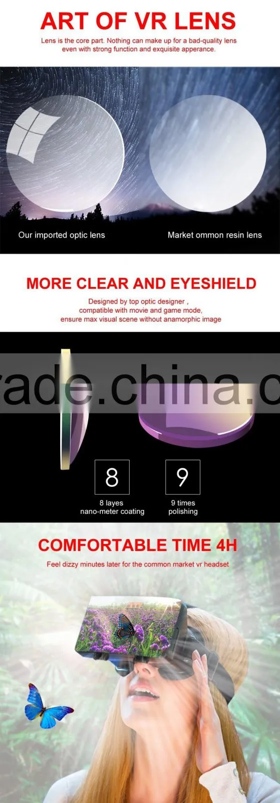Wholesale alibaba VR BOX virtual reality 3D glasses VR headset glassess