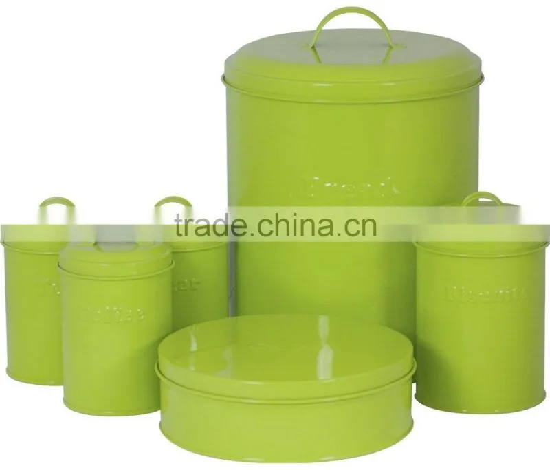 Round Metal Biscuit Jar