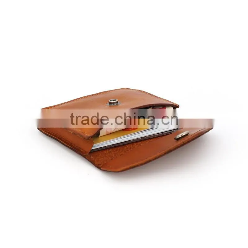 Small Size Custom Personalized Genuine Leather Coin Purse Mini Cash Bag Retro Wallet