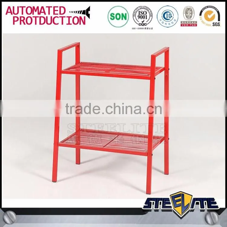 Red Color Display Rack Free Standing Steel Display Rack