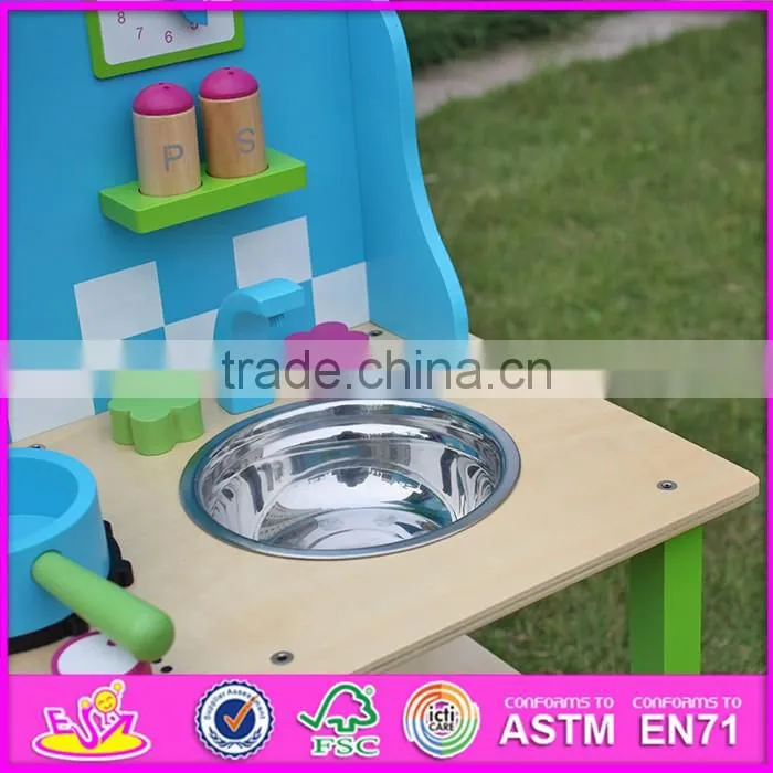 2016 Best sale preschool pretend play wooden boys toy kitchen W10C181