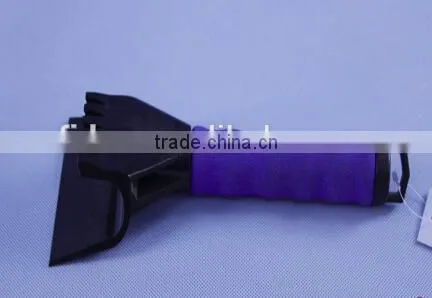 new double breaker plastic heavy duty ice scraper with soft hand grip