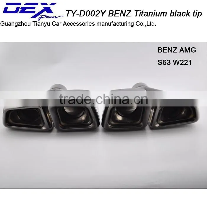 Car titanium black tip ben z e63 w221 exhaust pipe