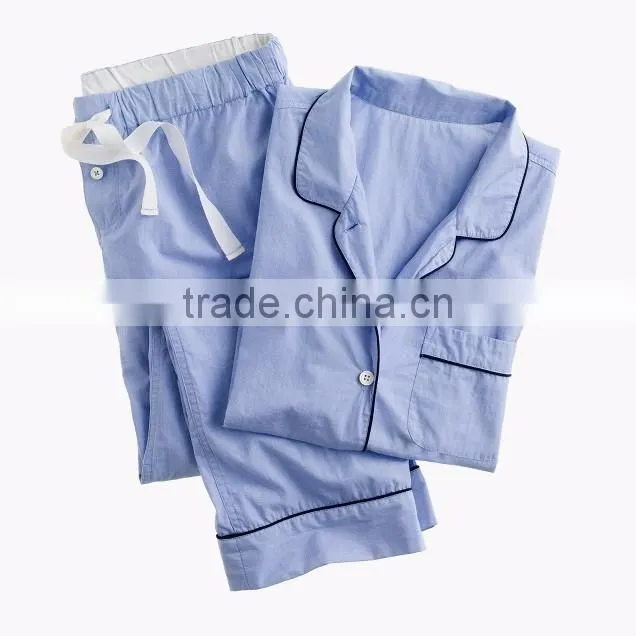 Cheap Pajama Sets Vintage Plain Dyed Custom Made Short-Sleeve Wholesale Pajama Set Women