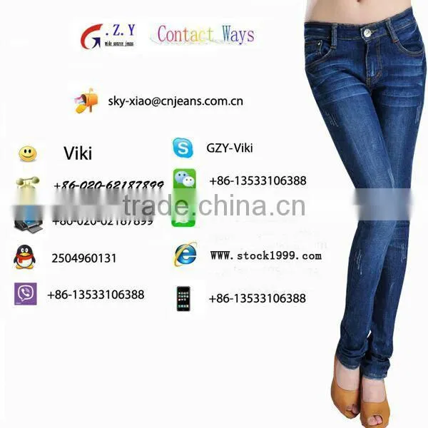 GZY Wholesale price stock jeans plus size butt lift jeans