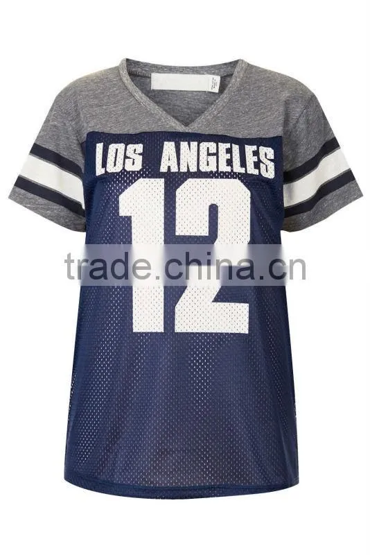 custom women hollow on baseball t shirt wholesale