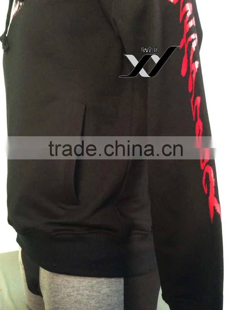 black custom men hoodie 2015 fashion printing