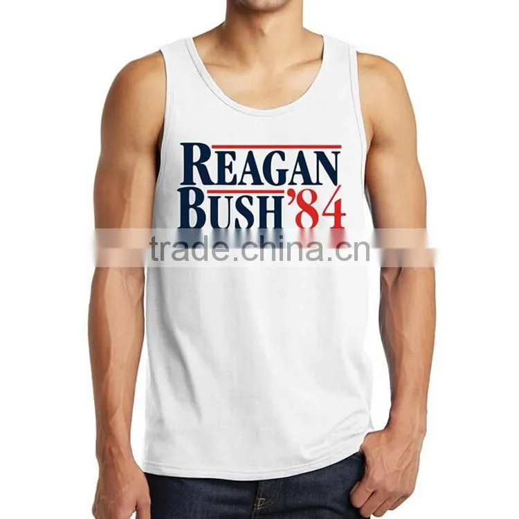 Latest Fashion Design Custom Printing 100% Cotton Bodybuilding Stringer Wholesale Mens Tank Top