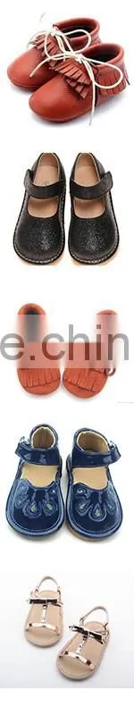 Children shoes silver leather handmade squeaky shoes