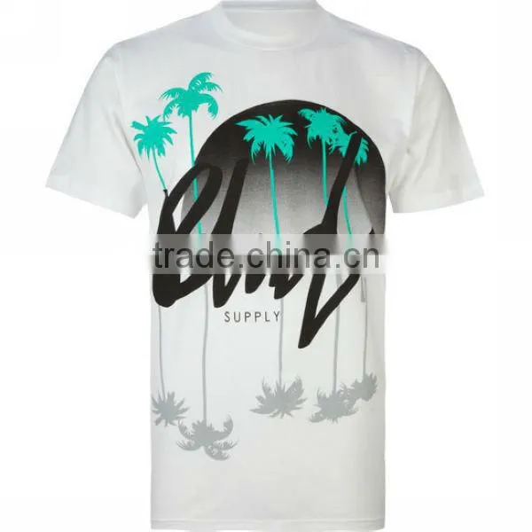 Customed design white sport print t shirt