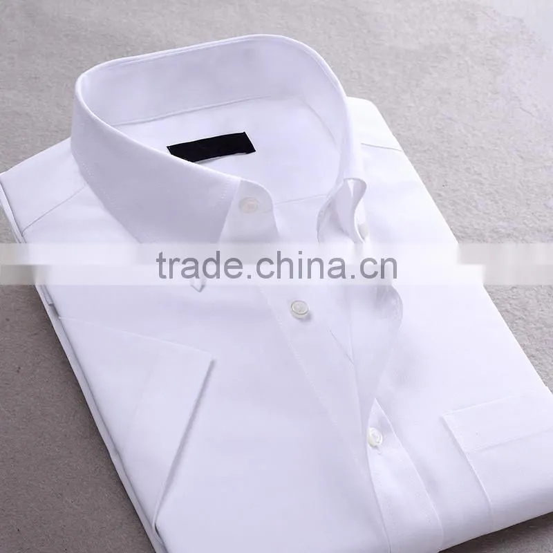 Mens Cotton CVC TC White yellow short sleeve Oxford Shirt