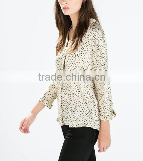 denim and africa print loose fit shirt