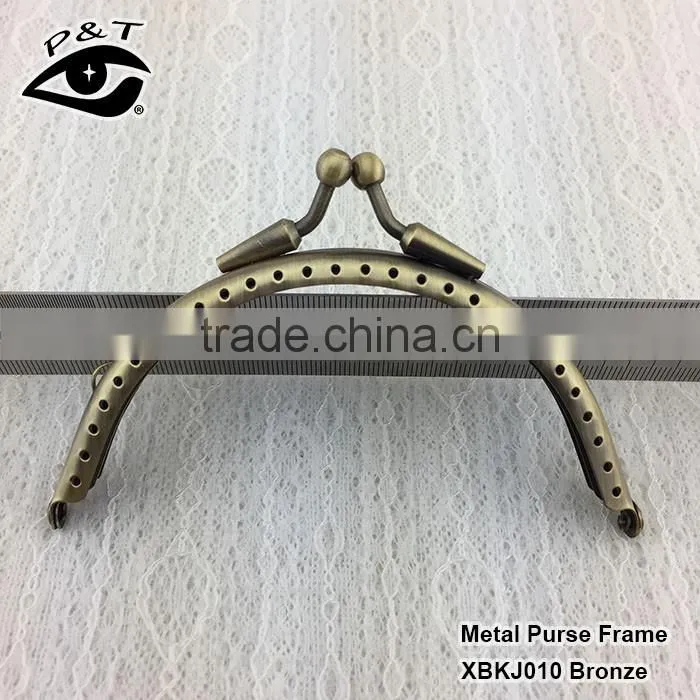 11CM half round shape bronze color with holes metal purse frames for handbags
