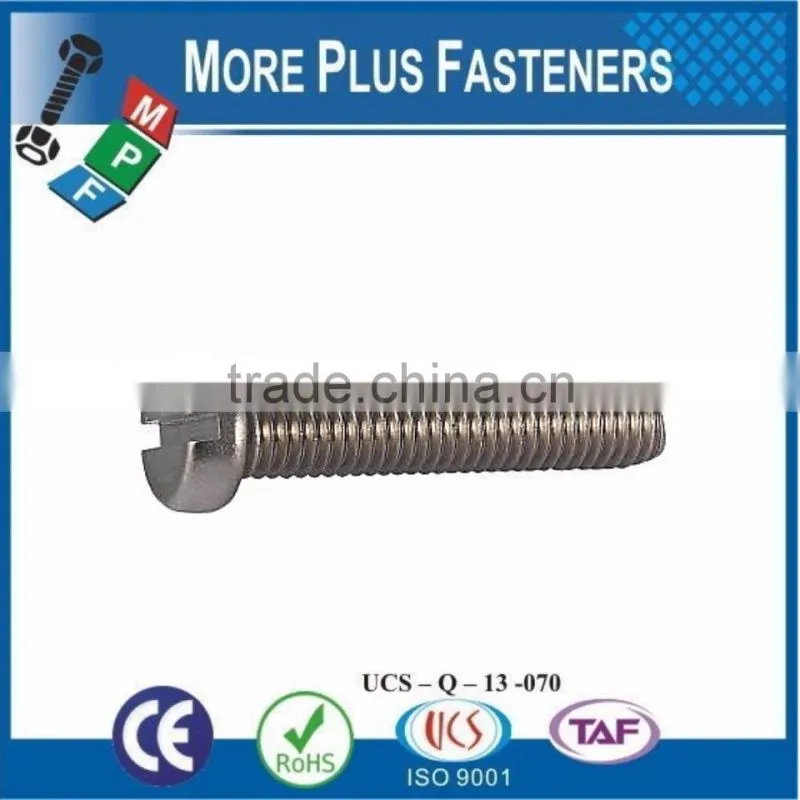 Made in Taiwan Machine Screw ISO 1207 Slotted Cheese Head Stainless Carbon Steel