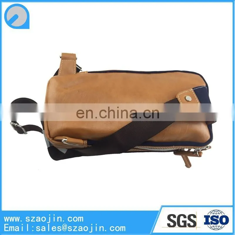 factory adjustable leather cross body bag for cycling