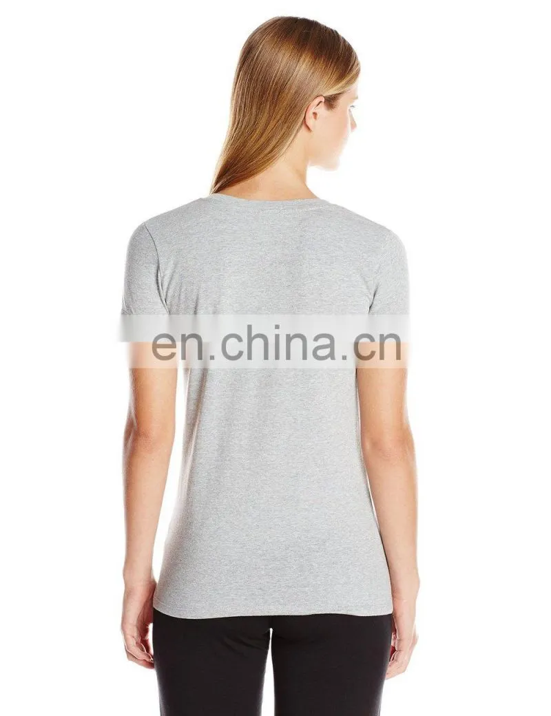 Trade assurance Yihao fashion Short Sleeve Basic V-neck Tee t-shirt printing