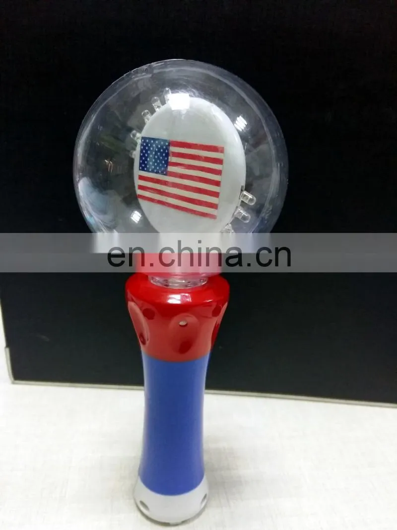 Light Up Magic Spinning American Flags & glow spinner wand for American National Day Party