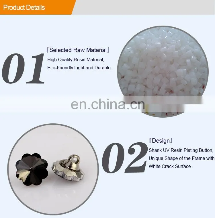 18L Fashion Designer Flower Shape UV Plastic Button BA60357