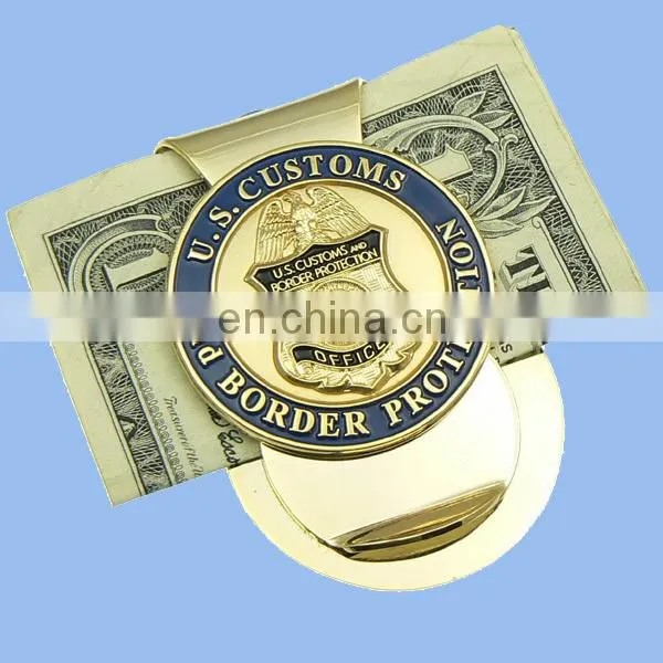 Military custom metal money clip with gold or silver plating