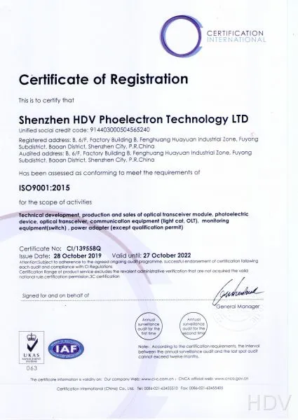 ISO9001 Certification