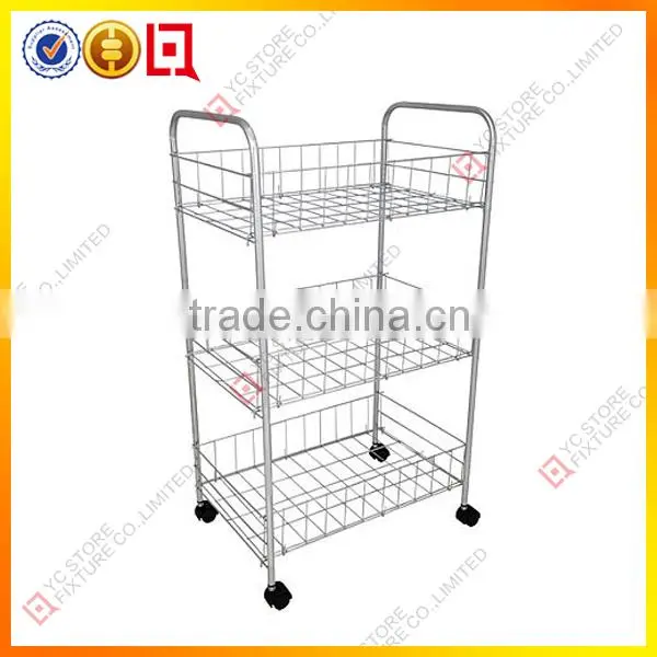 3 Shelves metal swivel display rack