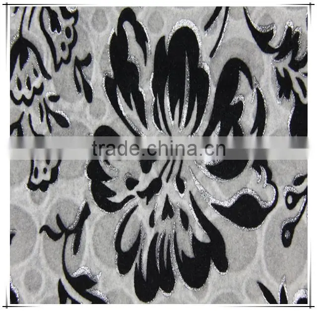 High Quality Cloth Fabric Flock On Flock With Silver For Sofa