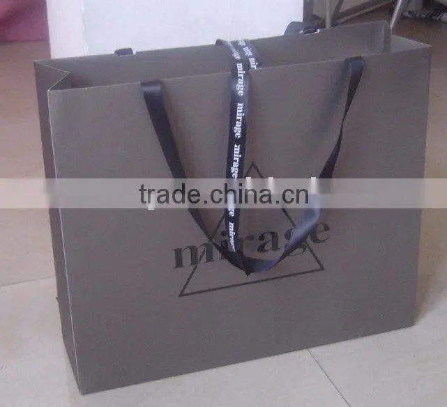 2015 custom elegant famous brand paper bag printing, shopping bag paper