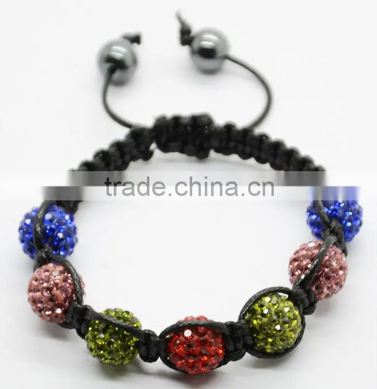 Woven Shamballa Bracelet With Hematite Beads