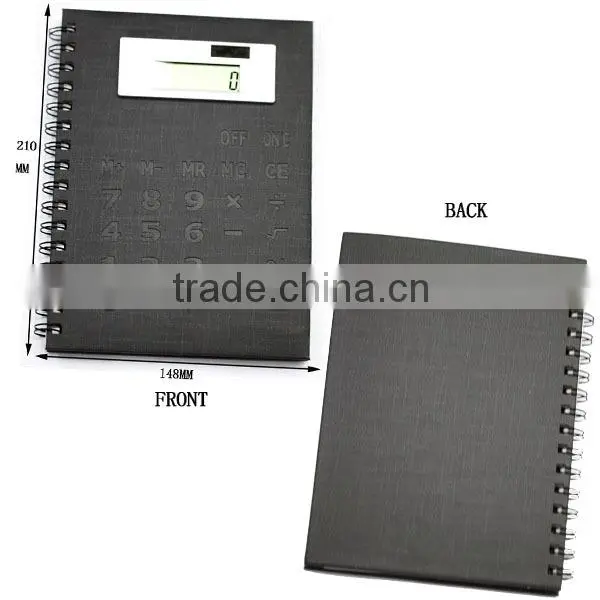 PU spiral notebook with Calculator