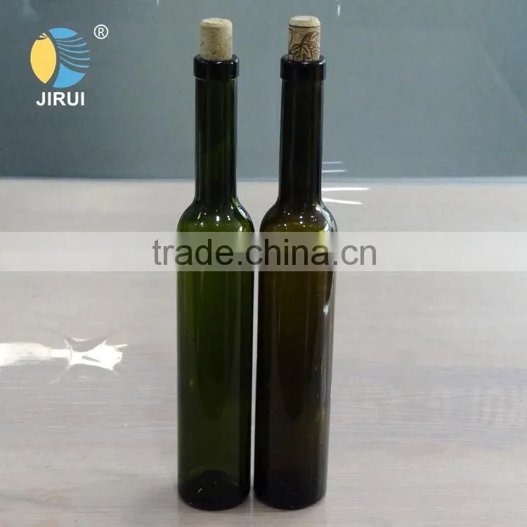 factory customized 375ml black green wine bottle with cork