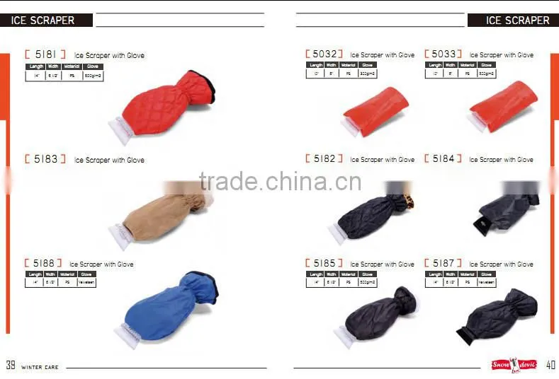 car wood handle cleaning brush with ice scrapaer