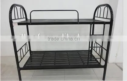 China Factory Cheap Double Steel Army Bunk Bed With Iron Stepladder