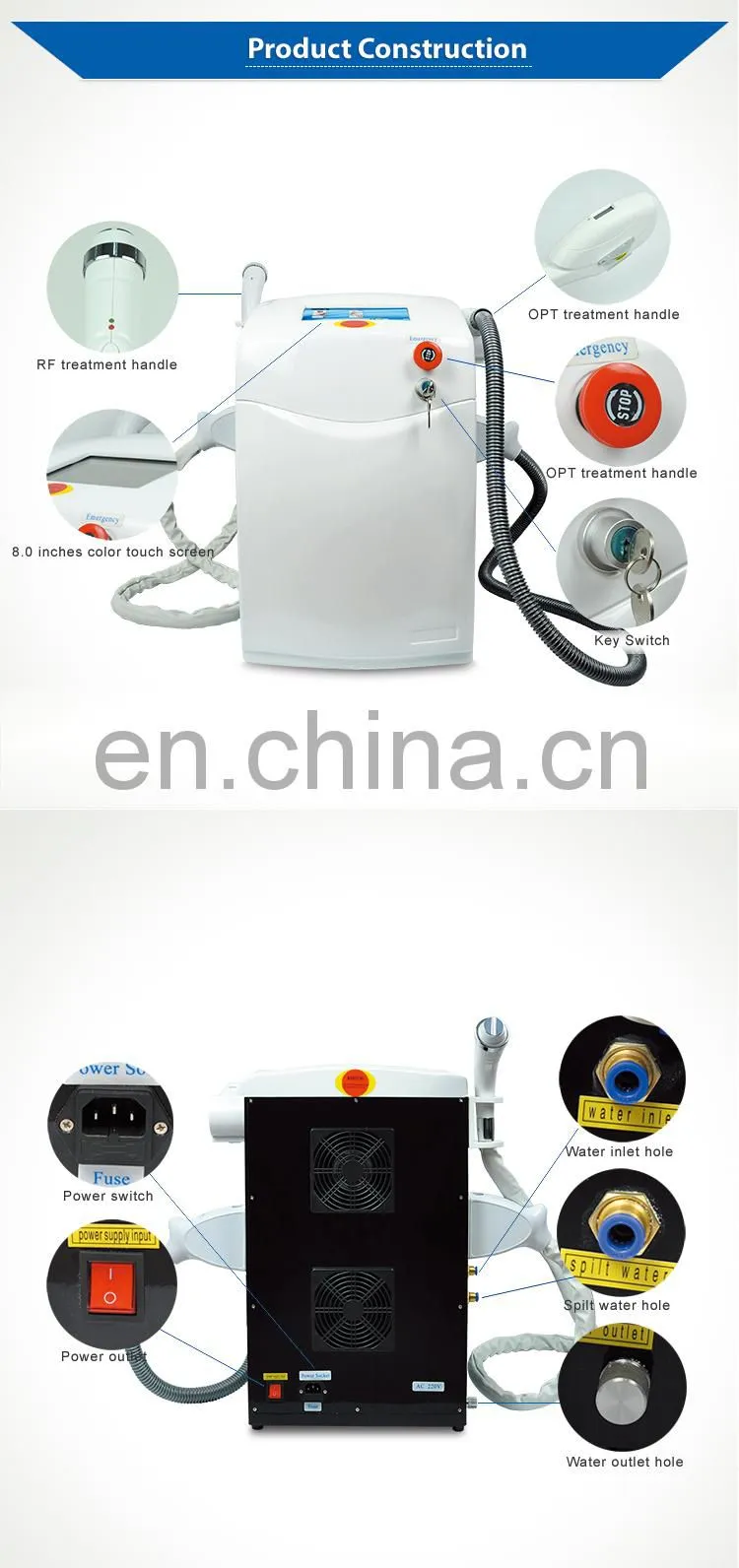 portable Opt RF Skin Care Hair Removal Rejuvenation Beauty machine factory price for sale