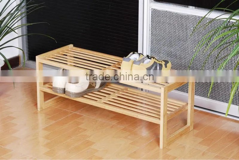 2 Tier Bamboo Shoes Rack