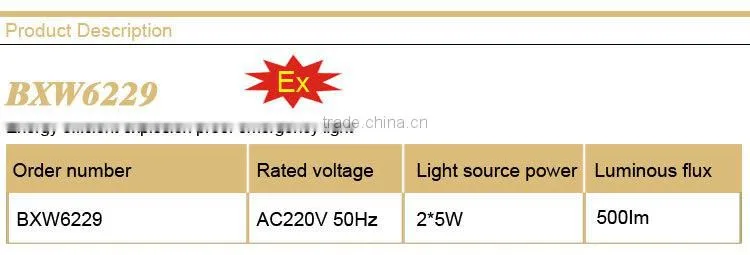 BXW6229 energy efficient explosion proof emergency light